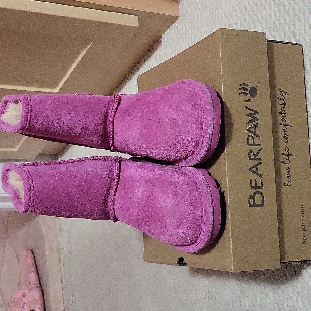 BEARPAW pink kids boots